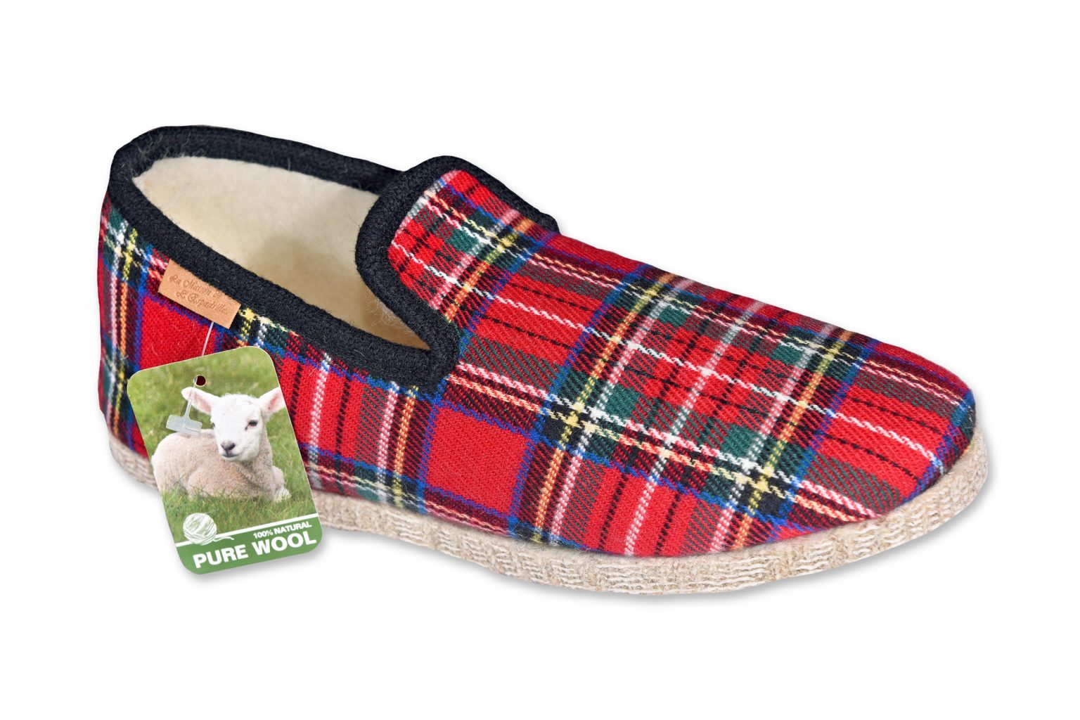 Chaussons écossais "La Maison de l'Espadrille" - femme - rouge