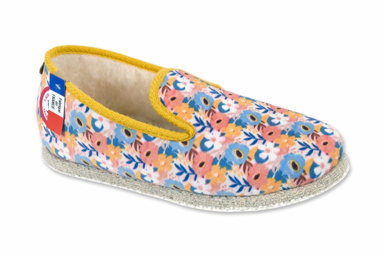 Chaussons femmes - jaune - "modèle Spring" - semelles feutre avec